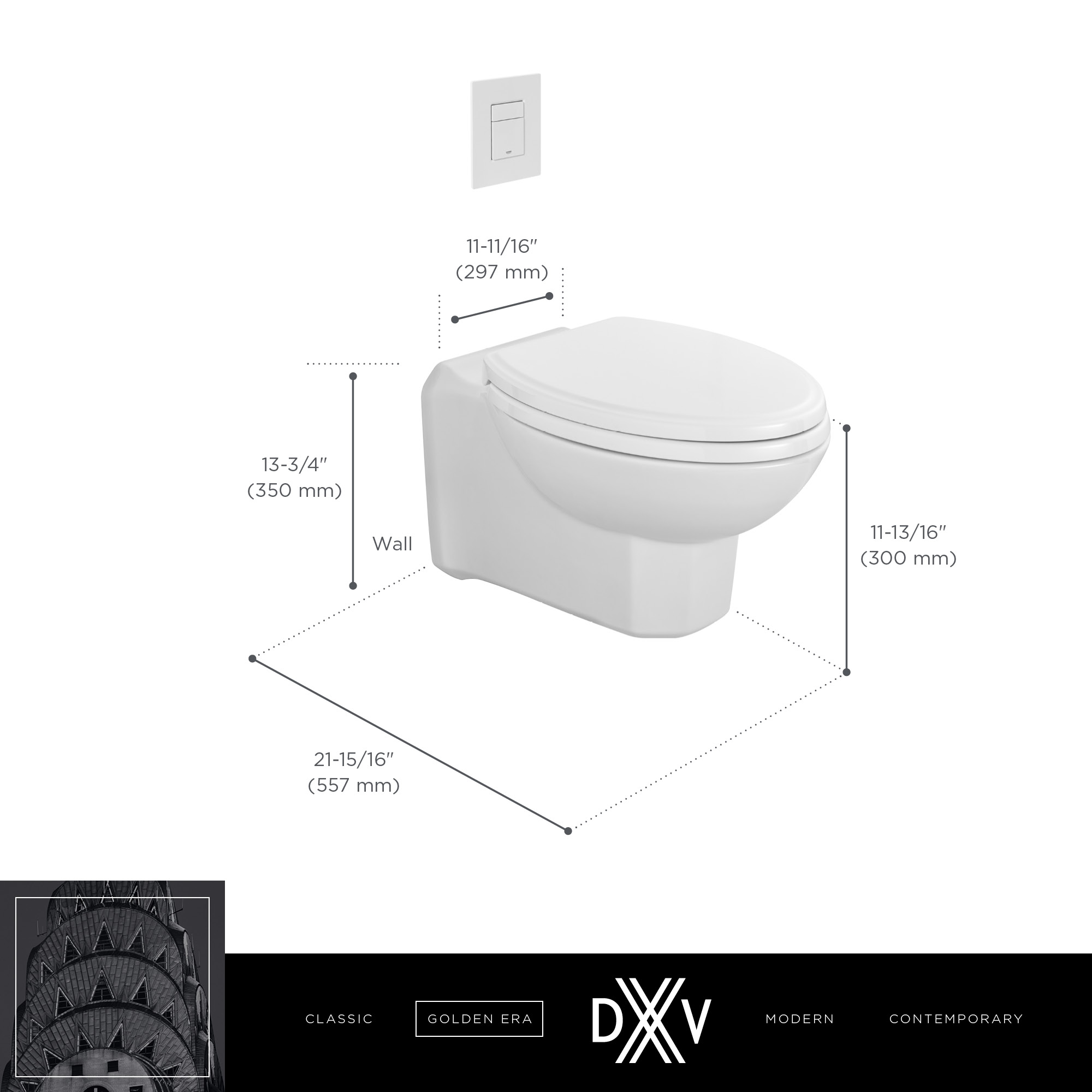 Belshire™ Wall-Hung Elongated Toilet Bowl with Seat